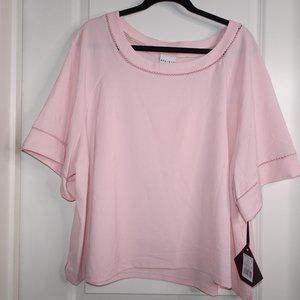 Brand New Ava & Viv Cropped Pink Professional Blouse